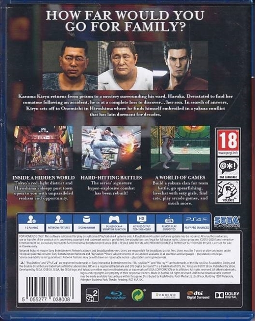 Yakuza 6 The Song of Life - Playstation Hits - PS4 (B Grade) (Genbrug)